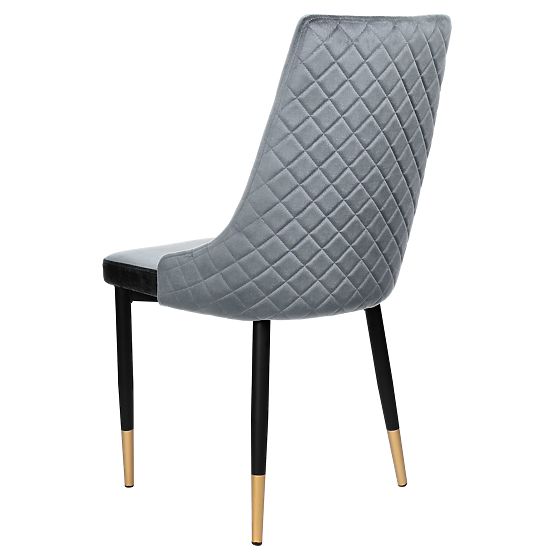 Chaise en velours rembourrée Vermont Velvet graphite