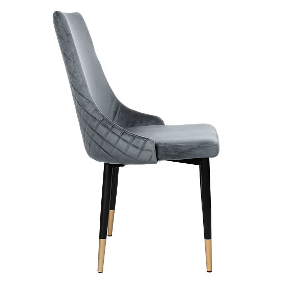 Chaise en velours rembourrée Vermont Velvet graphite