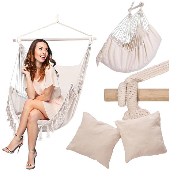 Chaise hamac brésilienne BAHIO beige