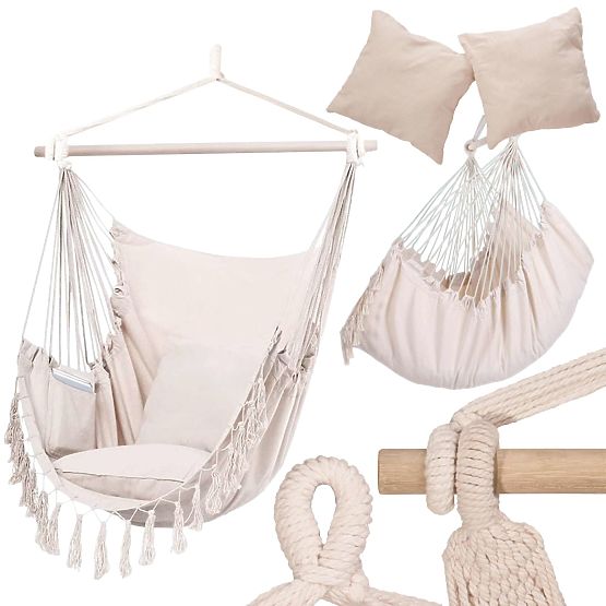 Chaise hamac brésilienne BAHIO beige