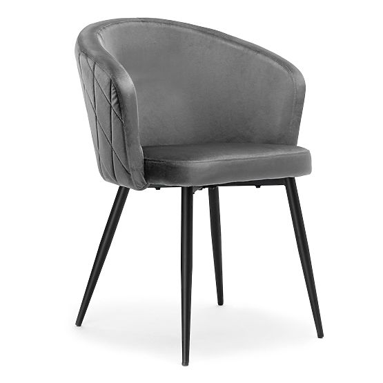 Chaise HAMPTON en velours graphite