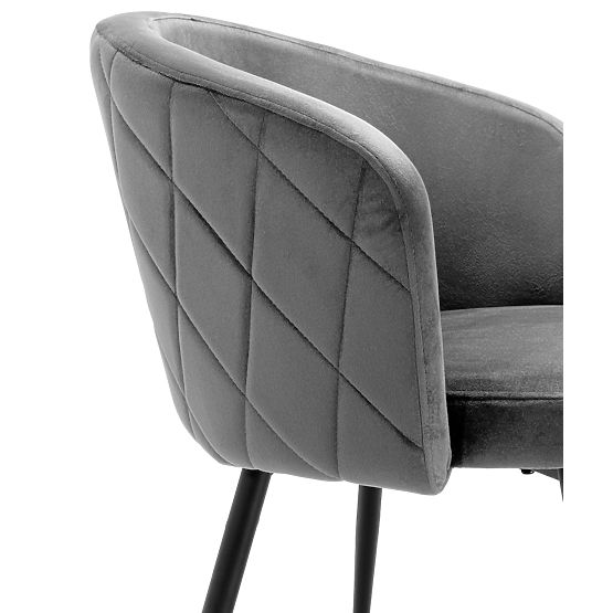 Chaise HAMPTON en velours graphite