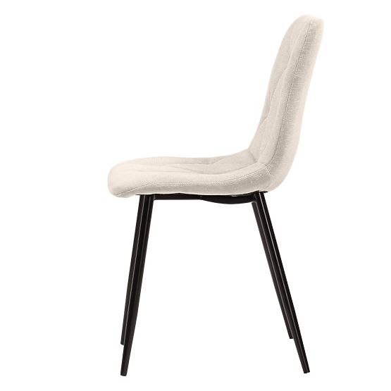 Chaise Hesta, beige/pieds noirs