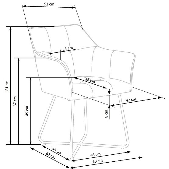 Chaise K377 grise (1p=2pcs)