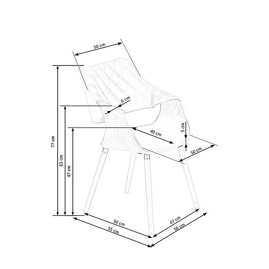 Chaise K396 noyer / beige (1p=1pièce)