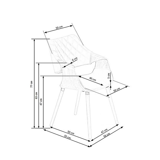 Chaise K396 noyer / noir (1p=1pc)