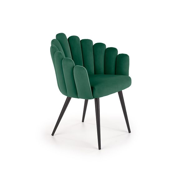 Chaise K410 en velours vert foncé (1p=1 pièce)