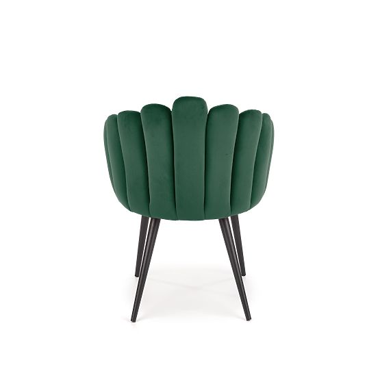 Chaise K410 en velours vert foncé (1p=1 pièce)