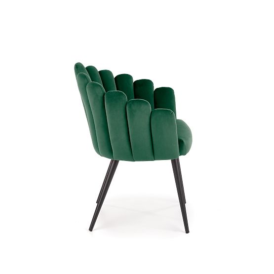 Chaise K410 en velours vert foncé (1p=1 pièce)