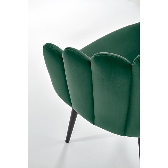 Chaise K410 en velours vert foncé (1p=1 pièce)
