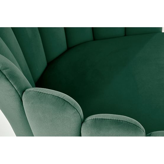 Chaise K410 en velours vert foncé (1p=1 pièce)