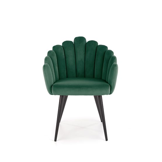 Chaise K410 en velours vert foncé (1p=1 pièce)