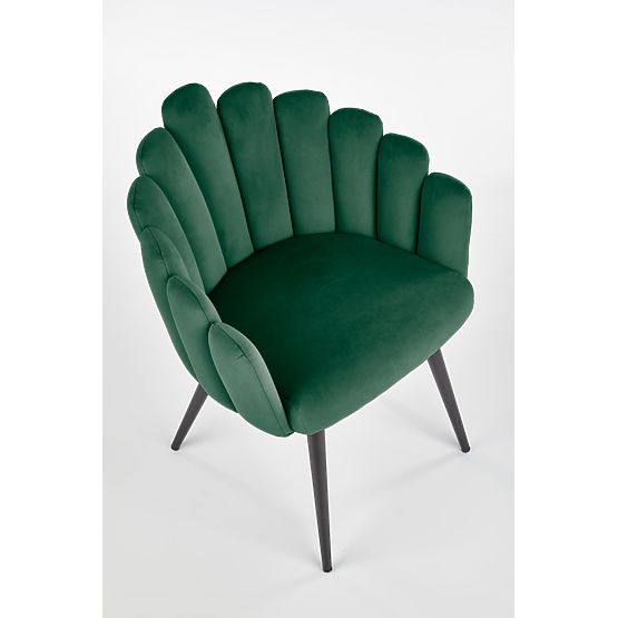 Chaise K410 en velours vert foncé (1p=1 pièce)