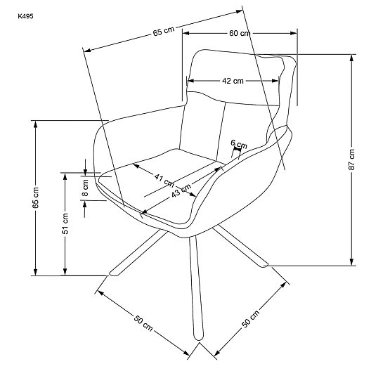 Chaise K495 grise (1p=2pcs)