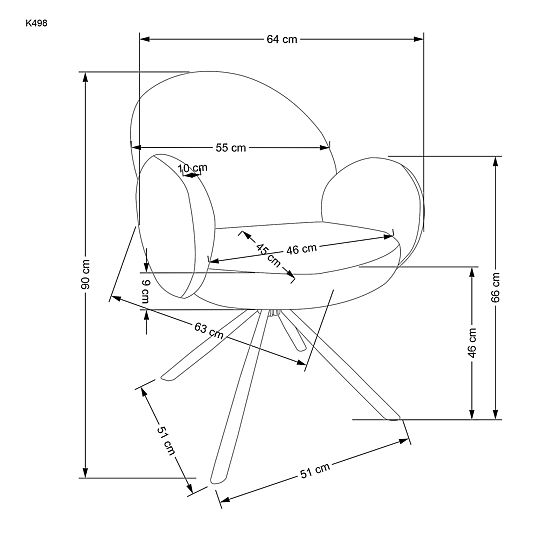 Chaise K498 cappuccino (1p=2pcs)