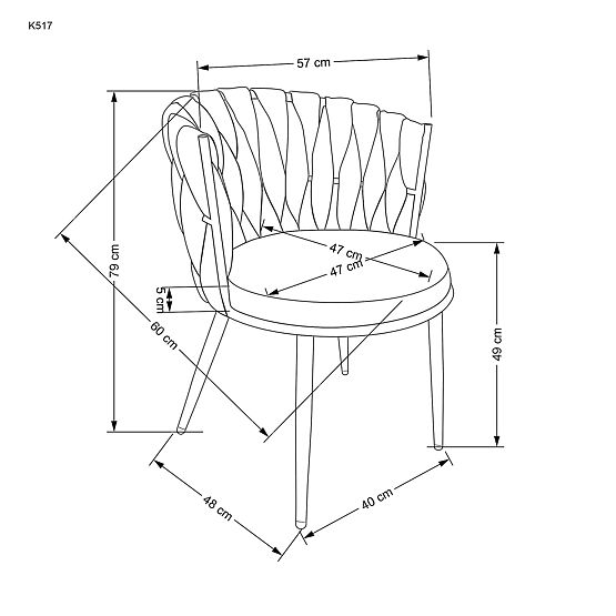 Chaise K517 vert foncé / doré (1p=2pcs)