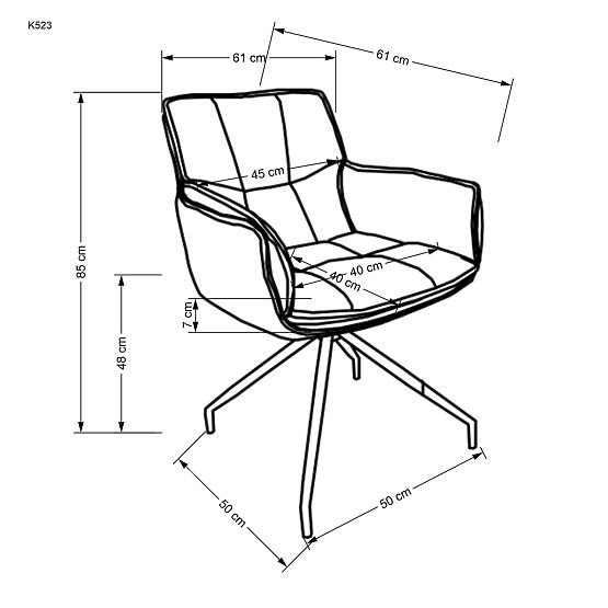 Chaise K523 marron / marron foncé (1p=2pcs)