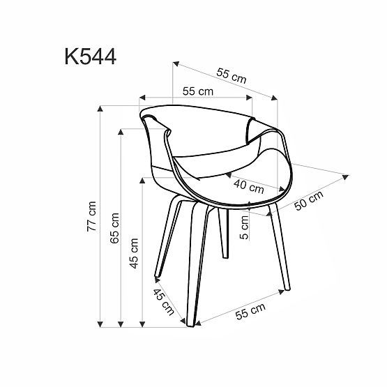 Chaise K544 gris / noyer (1p=1pc)