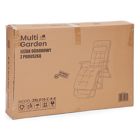 Chaise longue de jardin 2 en 1 avec coussin et repose-pieds réglable gris MultiGarden