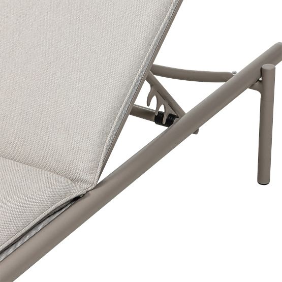 Chaise longue de jardin Amarello réglable, aluminium, beige clair/beige-gris