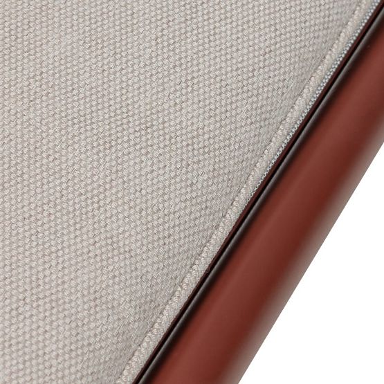 Chaise longue de jardin Amarello réglable, aluminium, beige clair/marron bordeaux