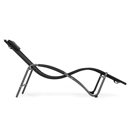 Chaise longue de jardin avec appui-tête structure en acier noire MultiGarden