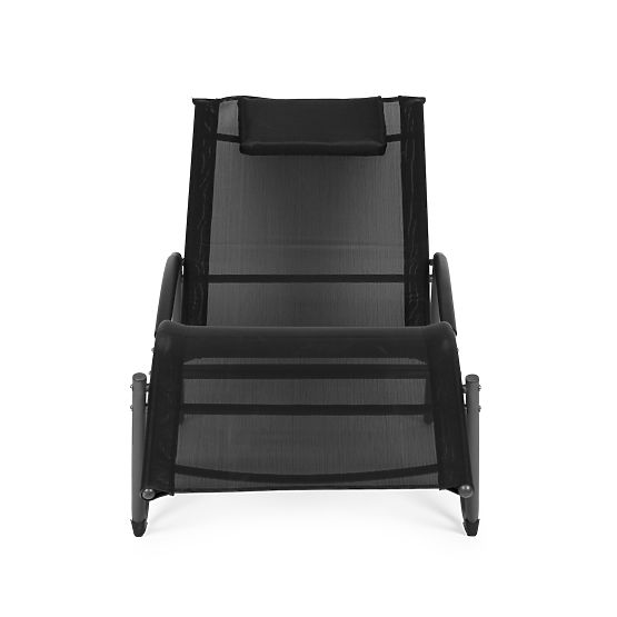 Chaise longue de jardin avec appui-tête structure en acier noire MultiGarden