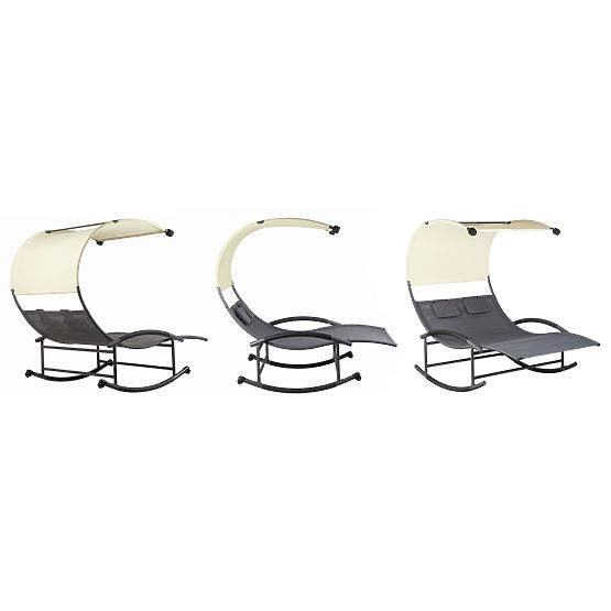 Chaise longue de jardin avec baldaquin et balançoire