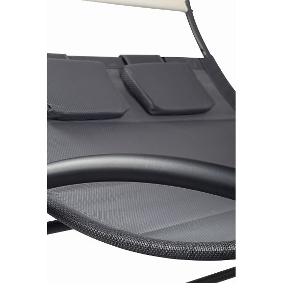 Chaise longue de jardin avec baldaquin et balançoire