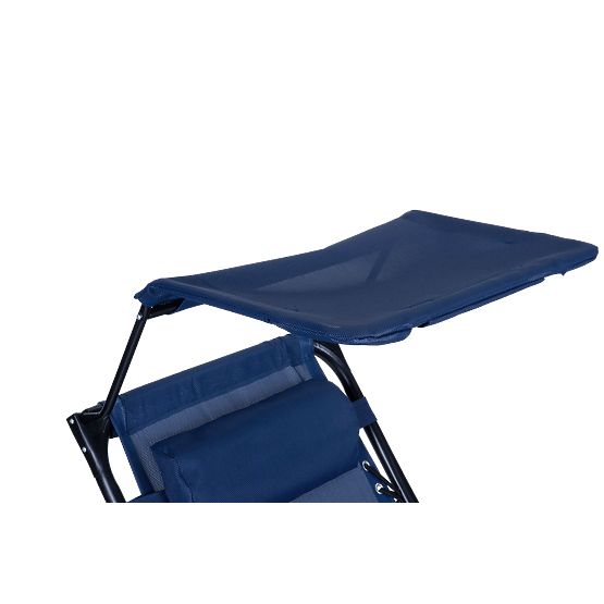 Chaise longue de jardin avec dossier réglable et auvent mobile Modernhome - bleu