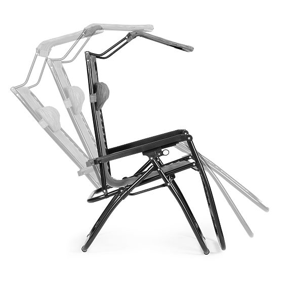 Chaise longue de jardin avec dossier réglable et auvent mobile Modernhome - gris