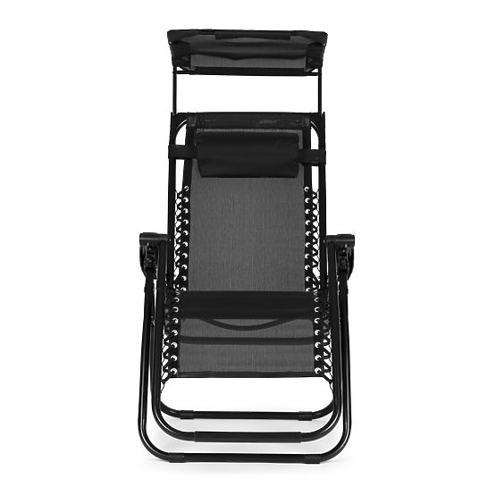 Chaise longue de jardin avec dossier réglable et auvent mobile Modernhome - noir