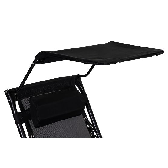 Chaise longue de jardin avec dossier réglable et auvent mobile Modernhome - noir