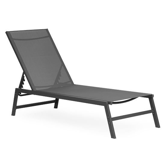 Chaise longue de jardin avec dossier réglable, structure en acier, gris MultiGarden