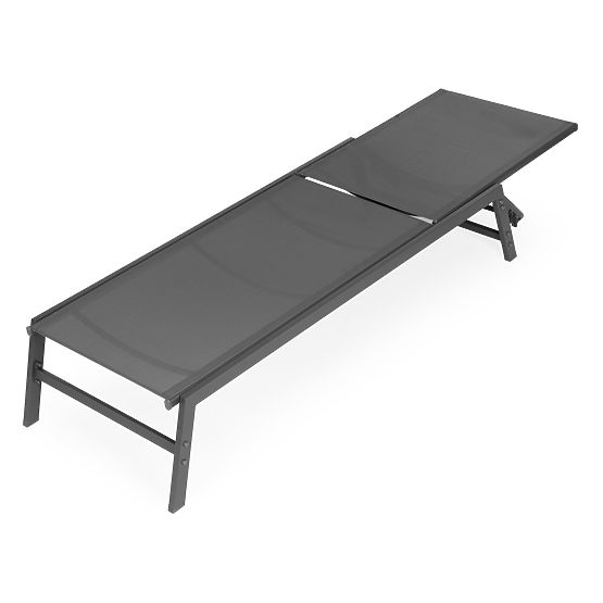 Chaise longue de jardin avec dossier réglable, structure en acier, gris MultiGarden