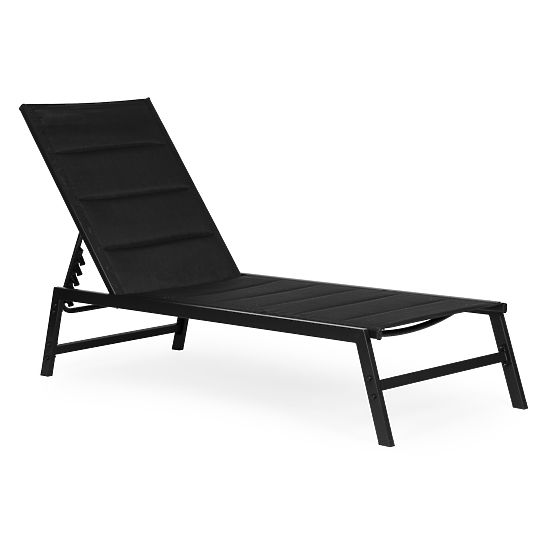 Chaise longue de jardin avec dossier réglable, structure en acier, noir MultiGarden