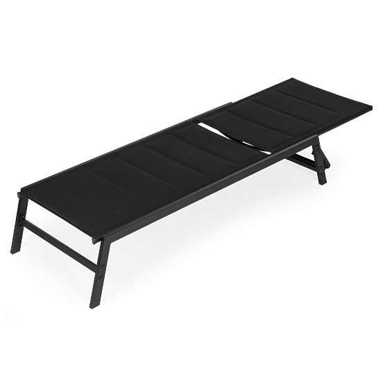 Chaise longue de jardin avec dossier réglable, structure en acier, noir MultiGarden