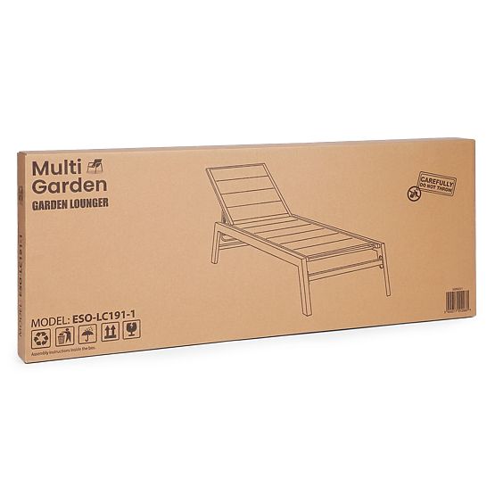 Chaise longue de jardin avec dossier réglable, structure en acier, noir MultiGarden