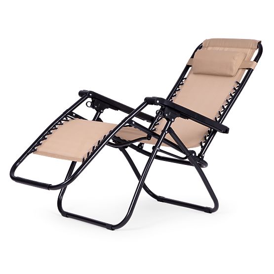 Chaise longue de jardin avec dossier réglable ZERO GRAVITY ModernHome - beige