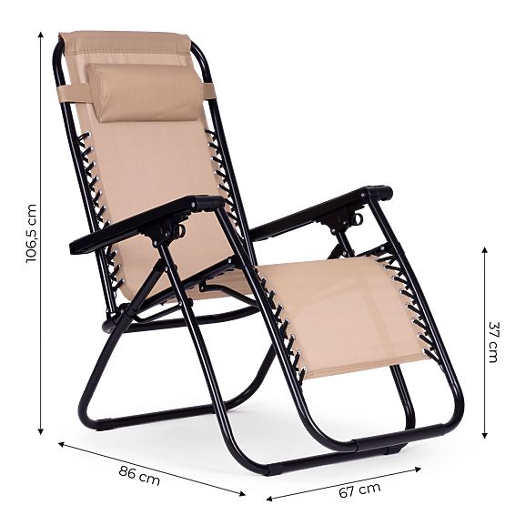 Chaise longue de jardin avec dossier réglable ZERO GRAVITY ModernHome - beige