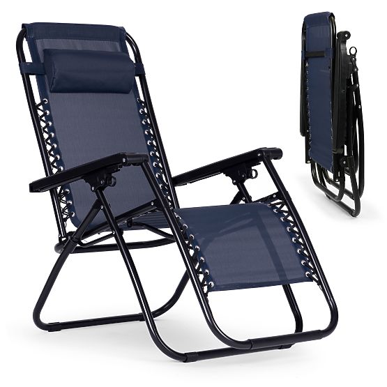 Chaise longue de jardin avec dossier réglable ZERO GRAVITY ModernHome - bleu