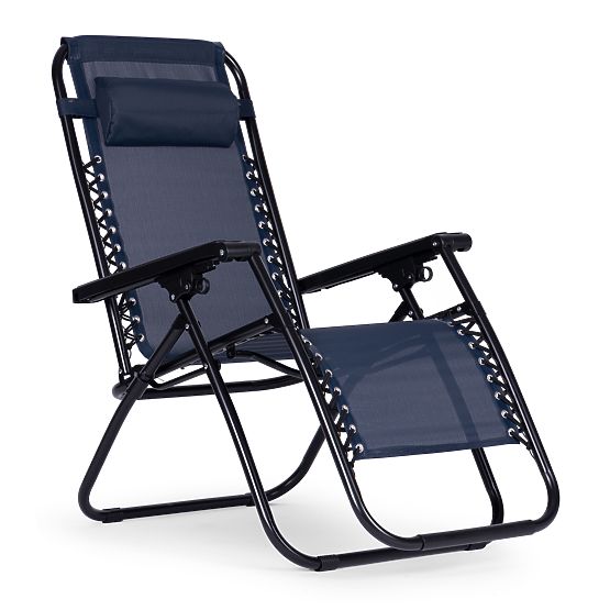 Chaise longue de jardin avec dossier réglable ZERO GRAVITY ModernHome - bleu