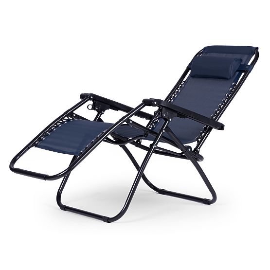 Chaise longue de jardin avec dossier réglable ZERO GRAVITY ModernHome - bleu