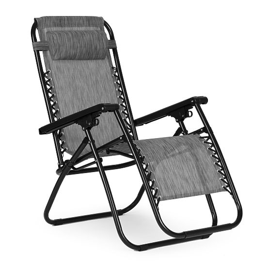 Chaise longue de jardin avec dossier réglable ZERO GRAVITY ModernHome - gris