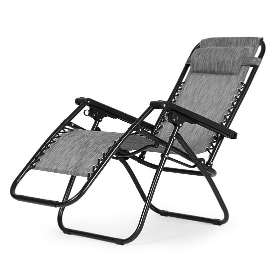 Chaise longue de jardin avec dossier réglable ZERO GRAVITY ModernHome - gris