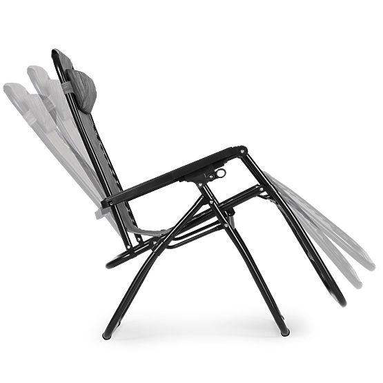 Chaise longue de jardin avec dossier réglable ZERO GRAVITY ModernHome - gris