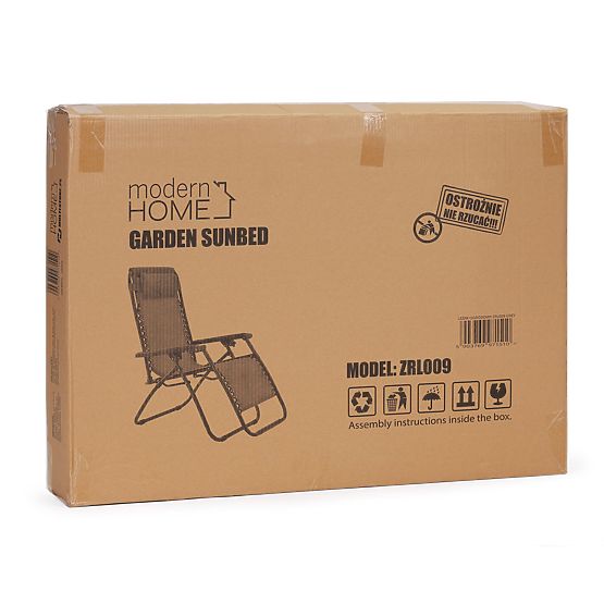 Chaise longue de jardin avec dossier réglable ZERO GRAVITY ModernHome - gris