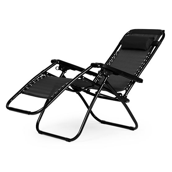 Chaise longue de jardin avec dossier réglable ZERO GRAVITY ModernHome - noir
