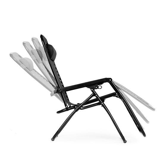 Chaise longue de jardin avec dossier réglable ZERO GRAVITY ModernHome - noir