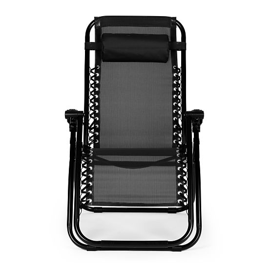 Chaise longue de jardin avec dossier réglable ZERO GRAVITY ModernHome - noir